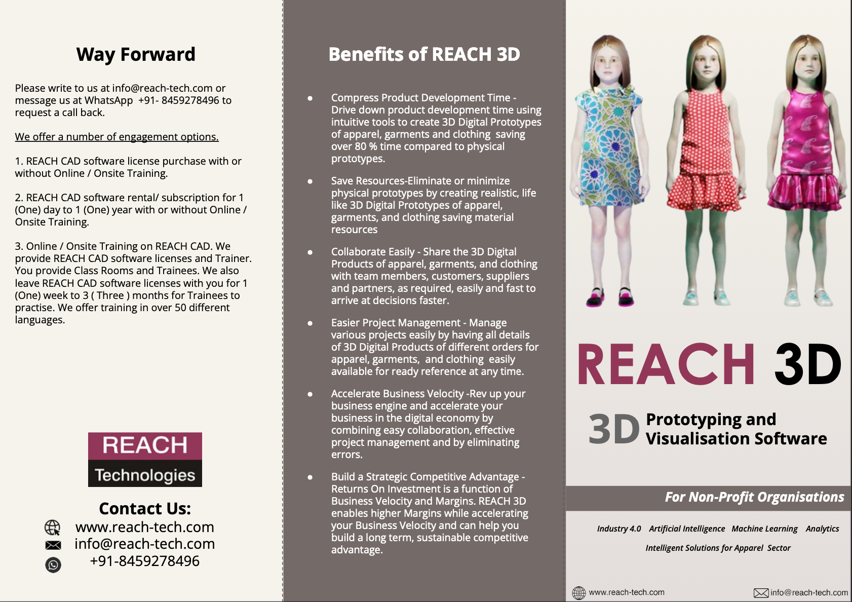 REACH 3D Non Profit Organization Brochure Image
